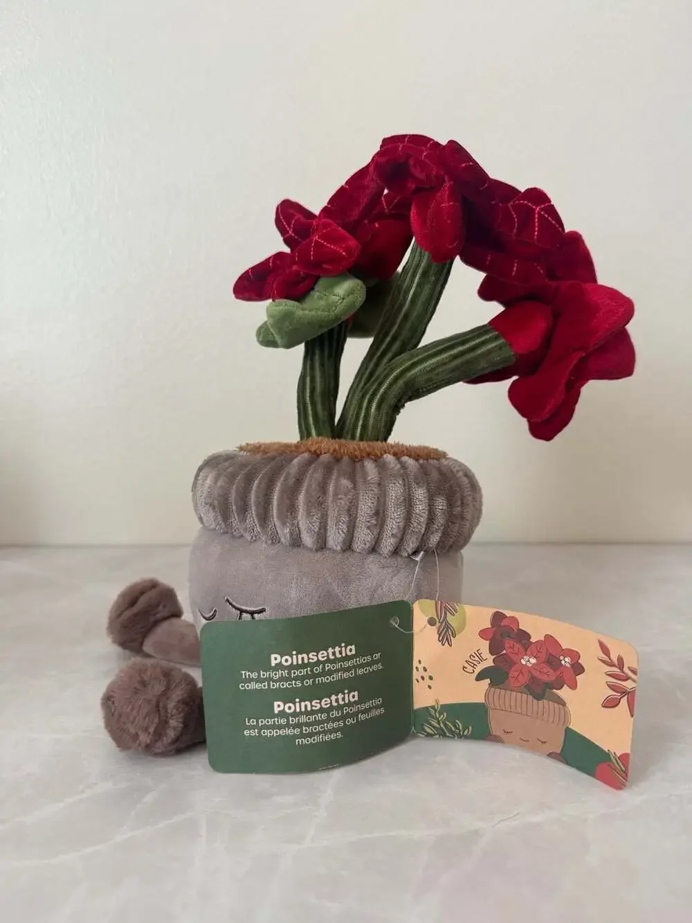 Greenhouse by Russ Casie the Poinsettia 12-Inch Plush Potted Plant